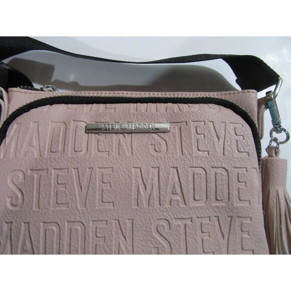 Steve Madden BGlamm Crossbody Bag Signature Logo Blush Pink NEW - Picture 2 of 6